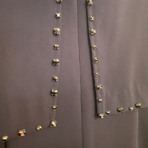 Laundry By Shelli Segal Ink Blok Blue Bedazzled Hem Formal Mini Dress Size 2 - Picture 7 of 7